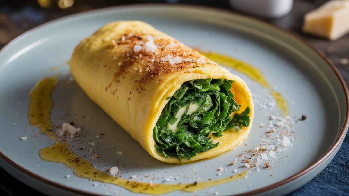 Omelette roulée au kale : une recette saine à découvrir