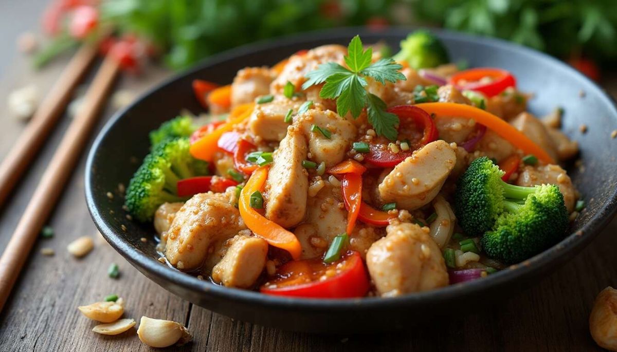 Un plat léger, coloré et plein de saveurs : le sauté de légumes au poulet