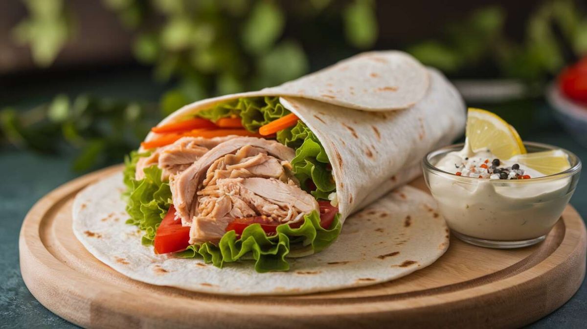 Des tortillas wraps au poulet et crudités pour un repas rapide et savoureux