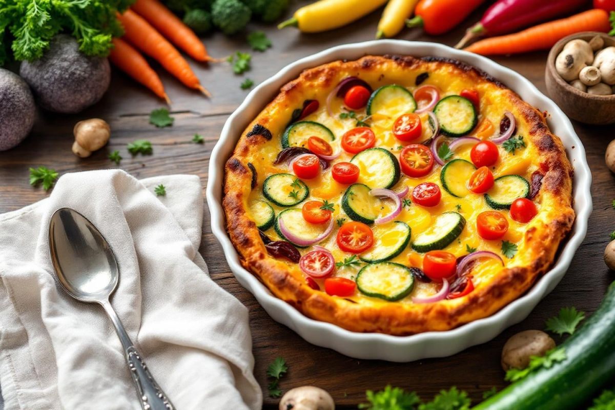 Clafoutis aux légumes façon vide-frigo : la recette express pour un dîner qui change de d’habitude !