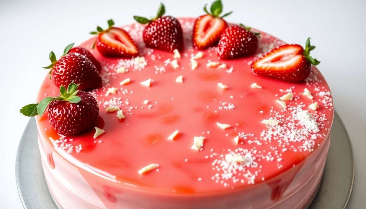 Un glaçage miroir à la fraise qui éveille les sens