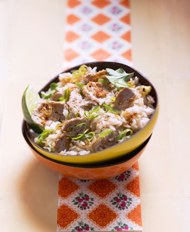 Riz sauté au veau et à la citronnelle