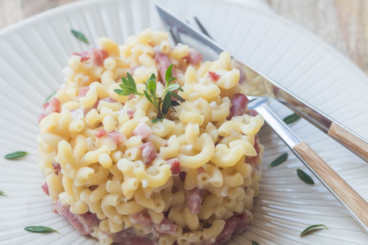 Risotto de coquillettes au jambon