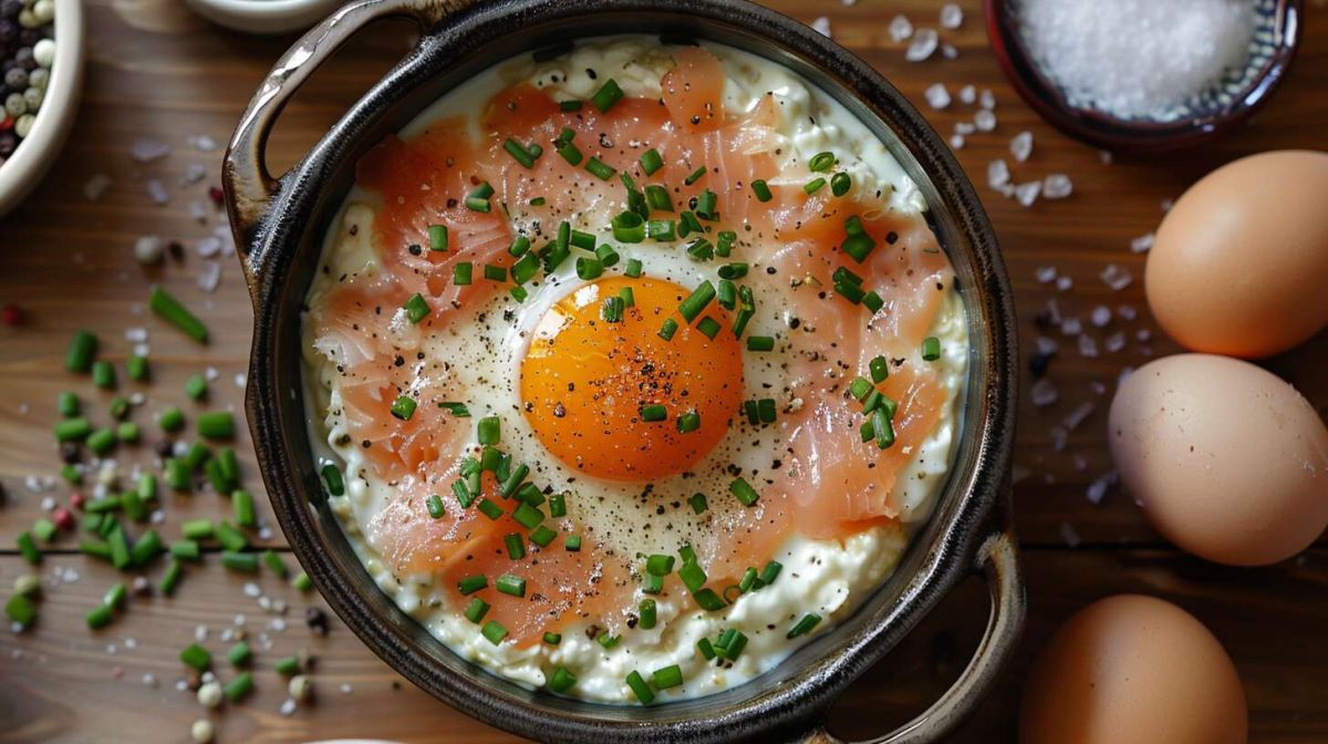 Savourez la magie de l'œuf cocotte au saumon en un clin d'œil