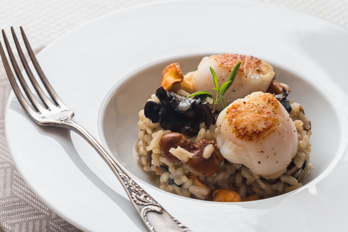 Risotto aux champignons et noix de St Jacques