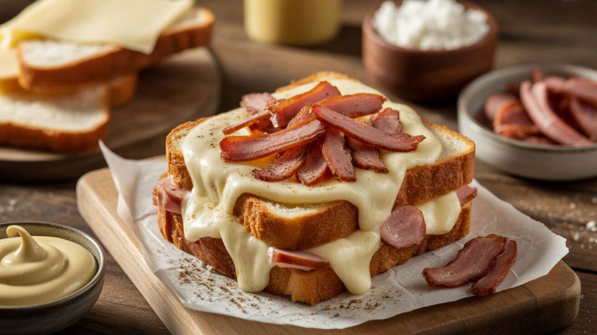 Le croque-monsieur revisité : lardons et fromage pour un vrai régal